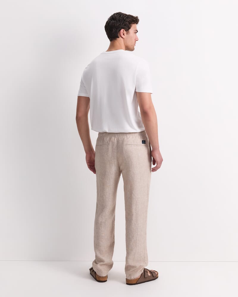 Caffery Yarn-Dyed Linen Pant in CAPPUCCINO