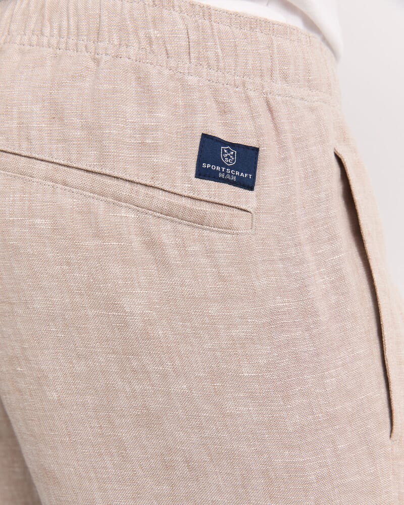 Caffery Yarn-Dyed Linen Pant in CAPPUCCINO