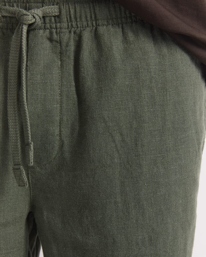 Caffery Yarn-Dyed Linen Pant in KHAKI