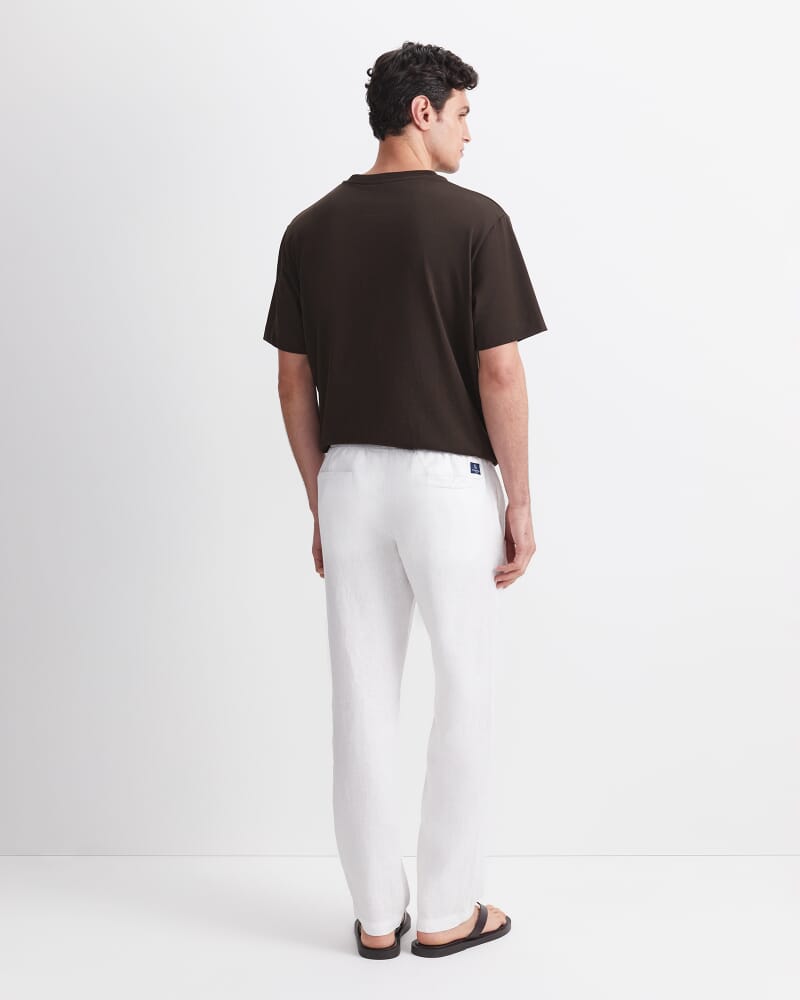 Caffery Yarn-Dyed Linen Pant in WHITE