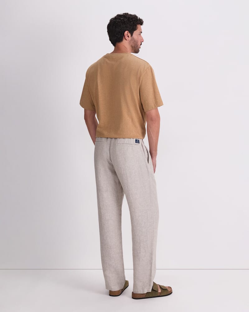 Caffery Yarn-Dyed Linen Pant in CAPPUCCINO
