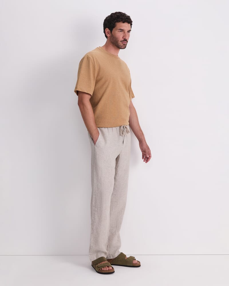 Caffery Yarn-Dyed Linen Pant in CAPPUCCINO
