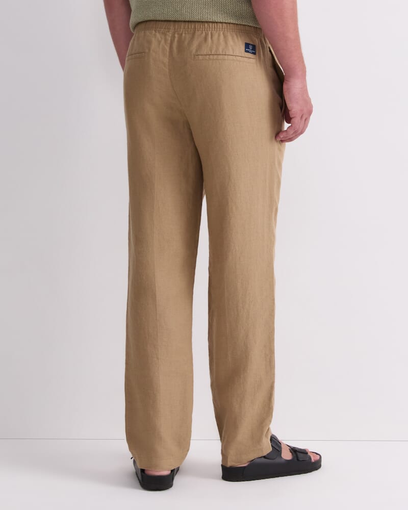 Caffery Yarn-Dyed Linen Pant in KELP