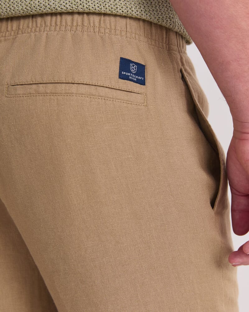 Caffery Yarn-Dyed Linen Pant in KELP