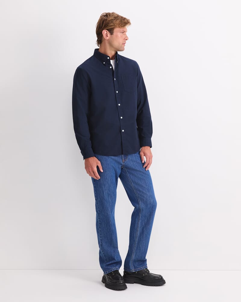 Long Sleeve Oxford Shirt in CLASSIC NAVY