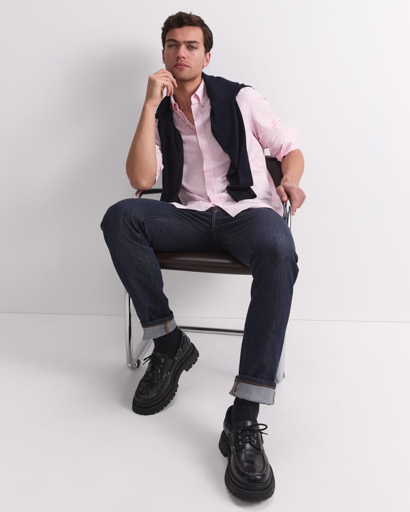 Oxford Long Sleeve Shirt in PINK