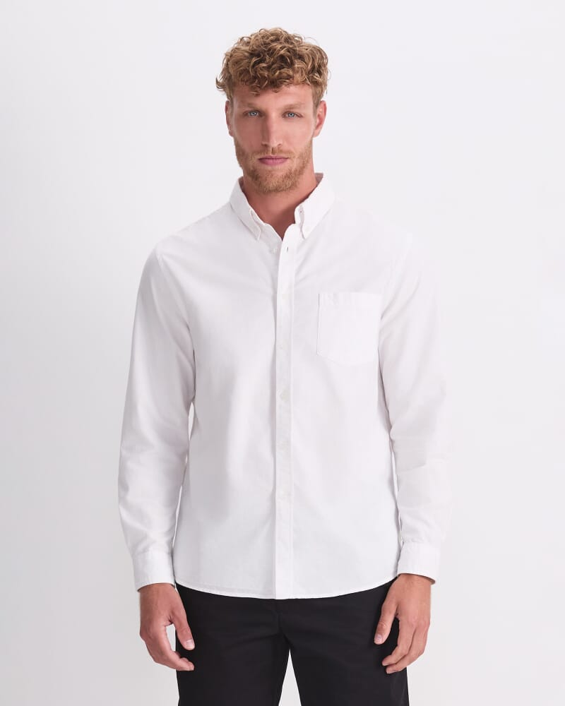 Oxford Long Sleeve Shirt in WHITE