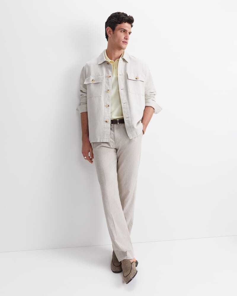 Otis Linen Blend Casual Jacket in STRING