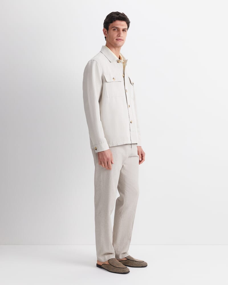 Otis Linen Blend Casual Jacket in STRING