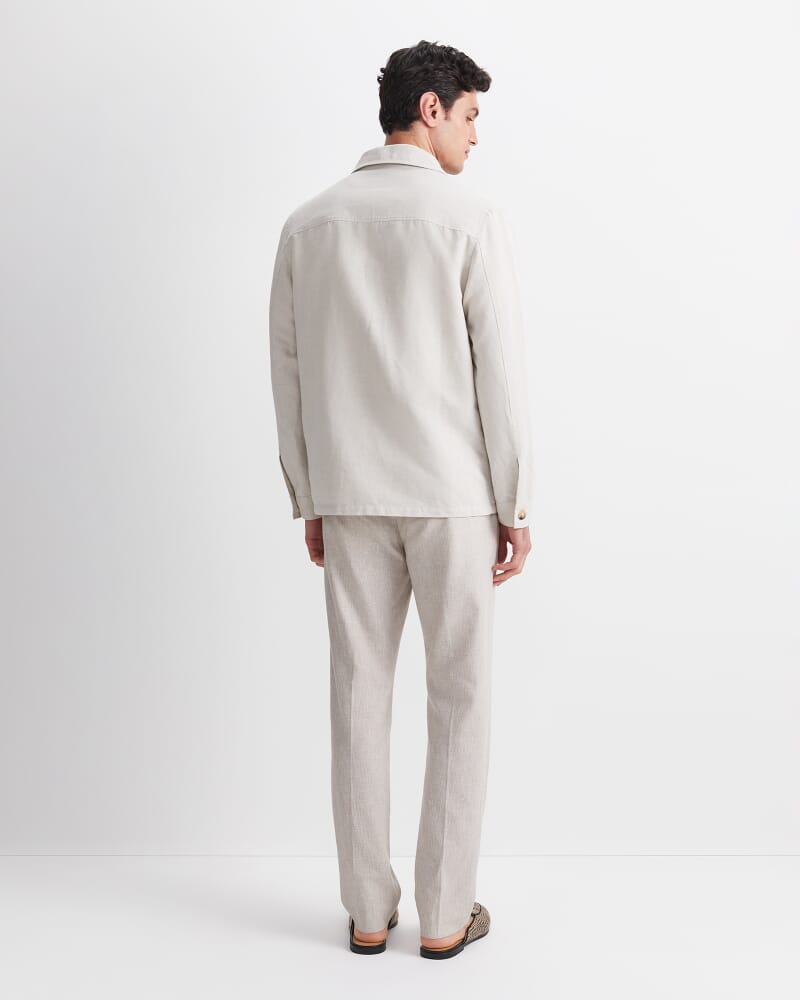 Otis Linen Blend Casual Jacket in STRING