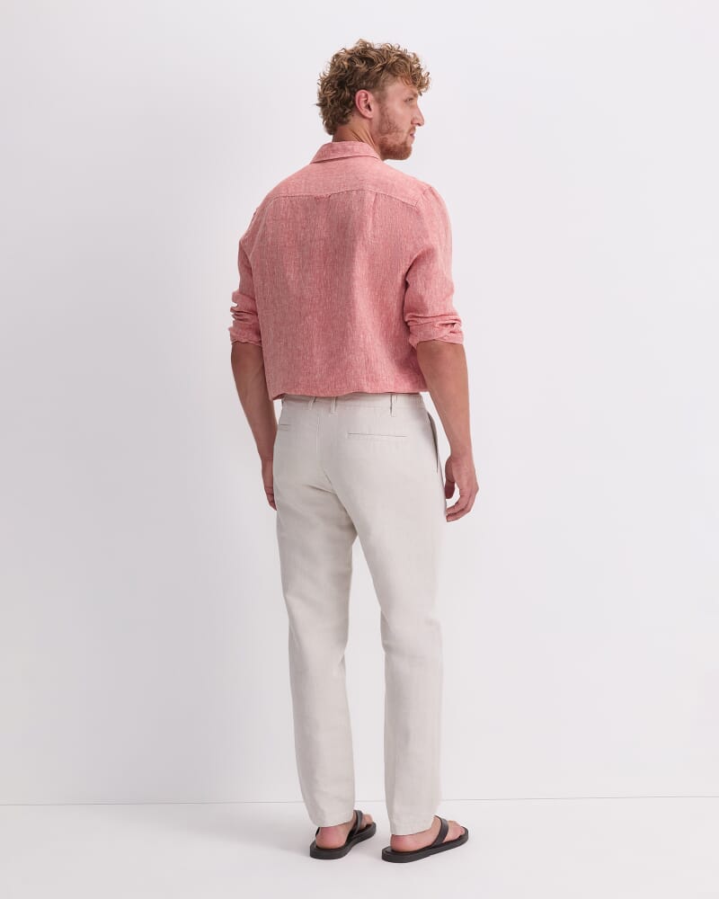 Otis Linen Blend Pant in STRING