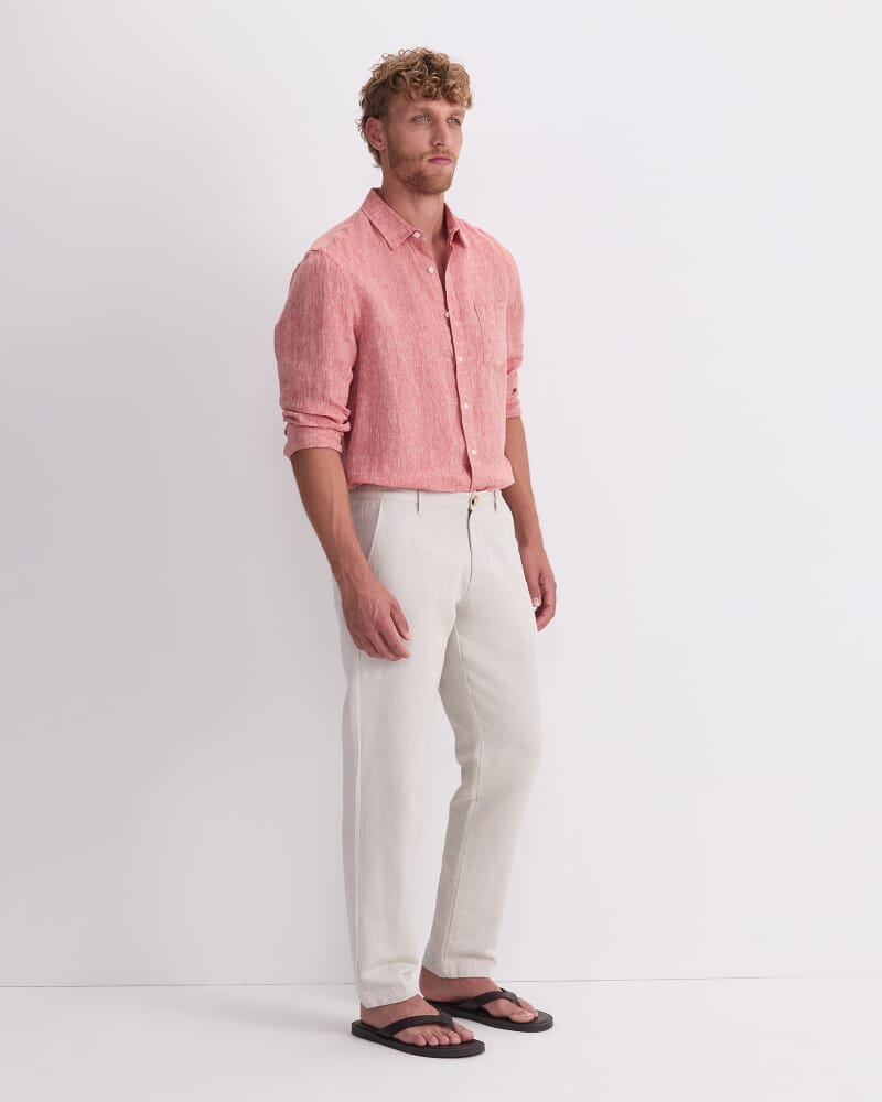 Otis Linen Blend Pant in STRING