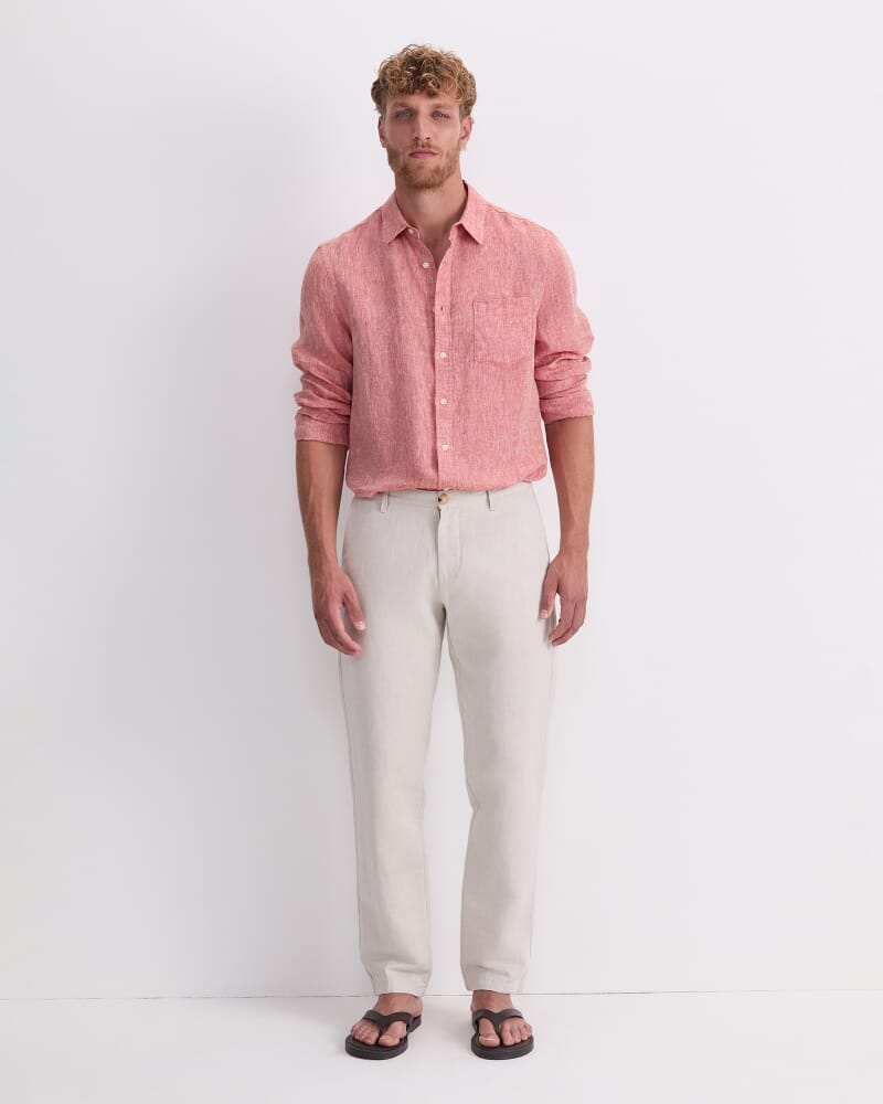 Otis Linen Blend Pant in STRING