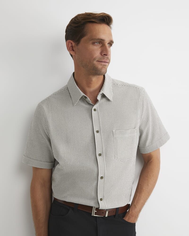 Hewson Short Sleeve Check Shirt in GREEN MULTI