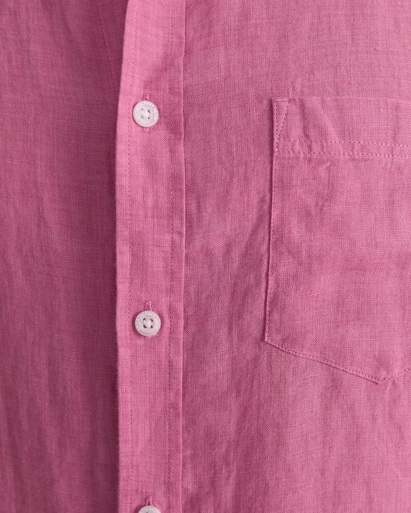 Linen Long Sleeve Delave Shirt in ROSE