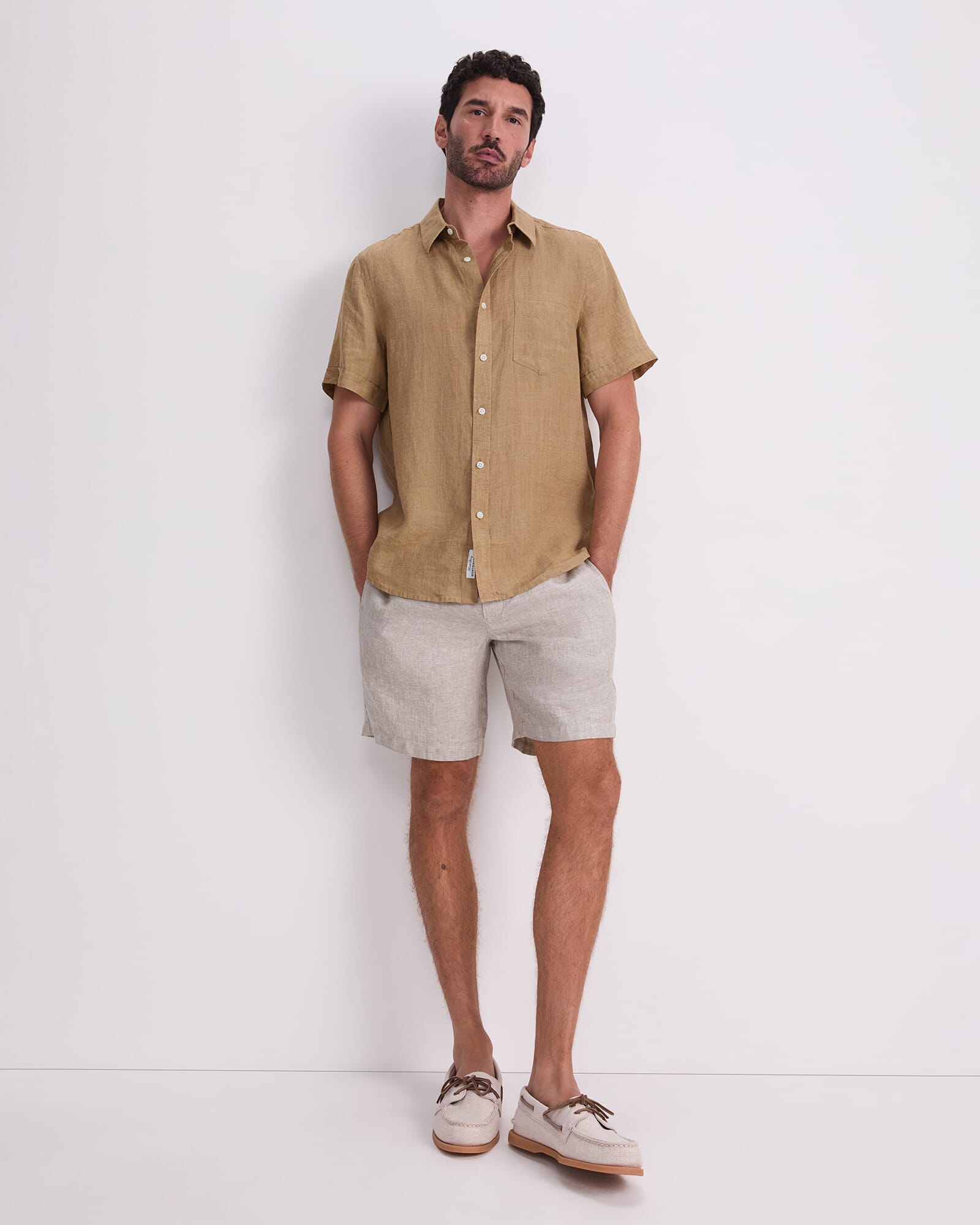 Short Sleeve Delave Linen Shirt