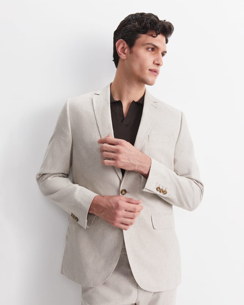 Jeffrey Linen Blend Suit Jacket in NATURAL