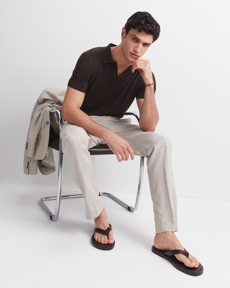 Jeffrey Linen Blend Suit Pant in NATURAL