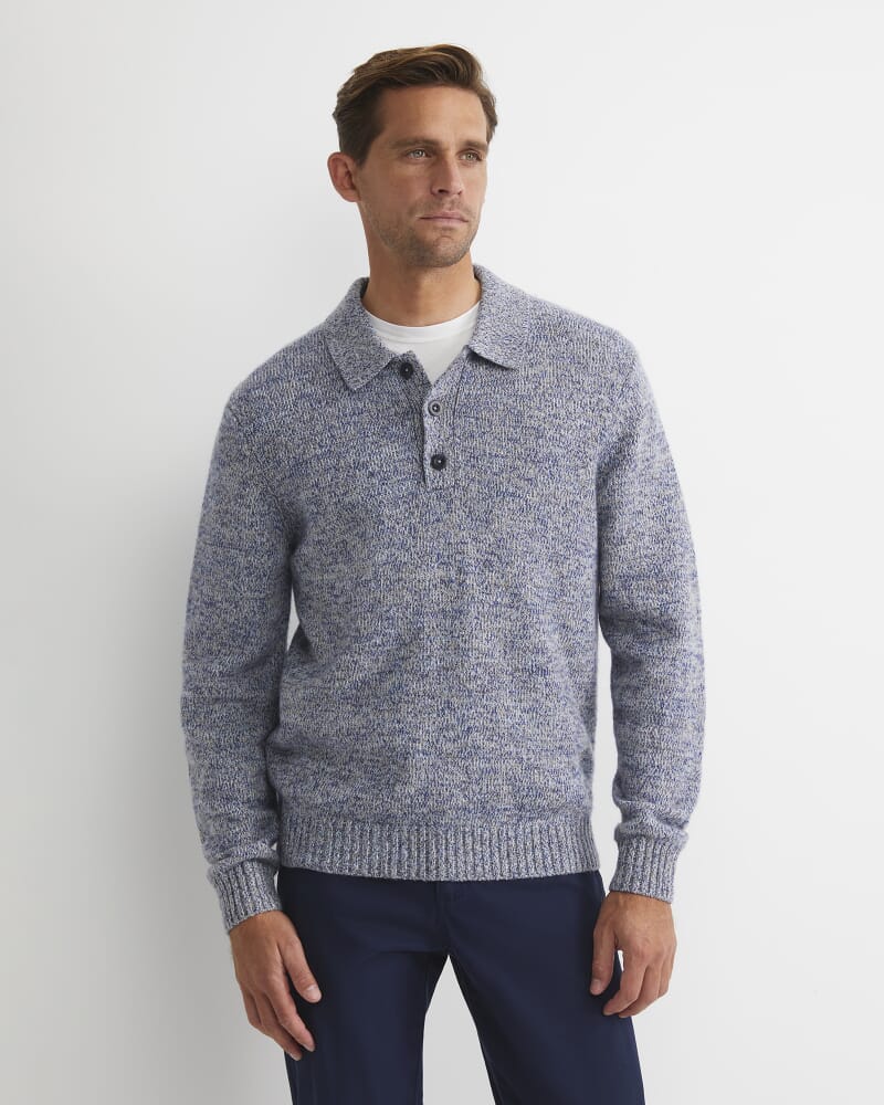 Todd Knit Polo in BLUE MULTI