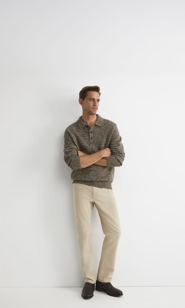 Todd Knit Polo in BROWN MULTI