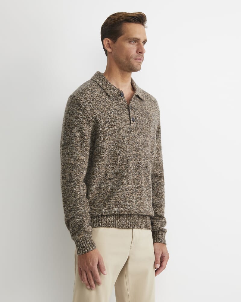 Todd Knit Polo in BROWN MULTI
