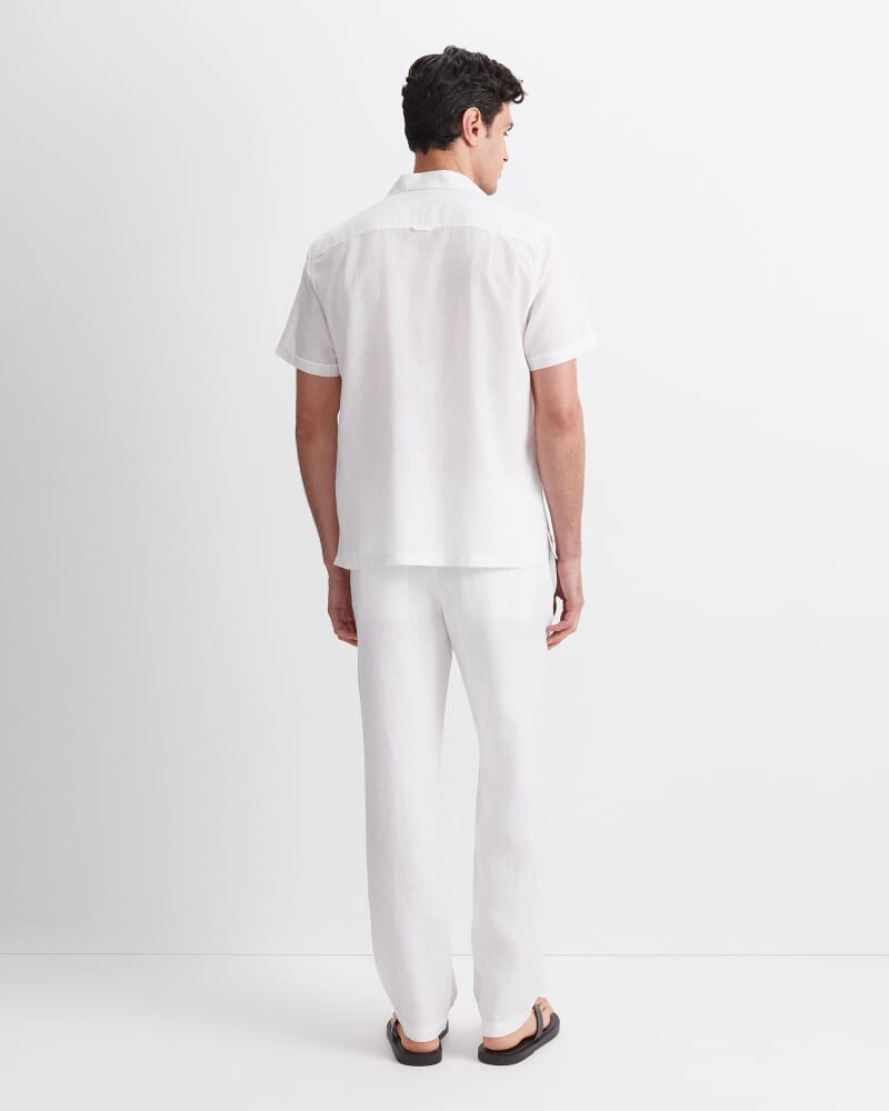 Miles Linen Blend Print Shirt in YELLOW MULTI