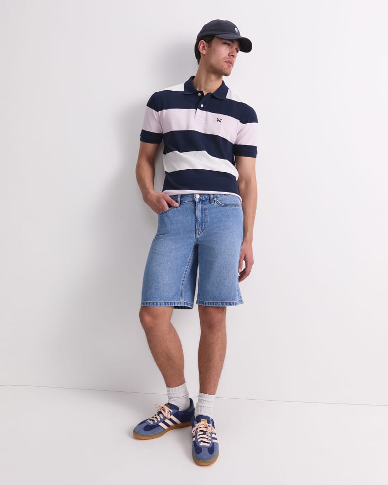 Zac Stripe Polo in PINK MULTI