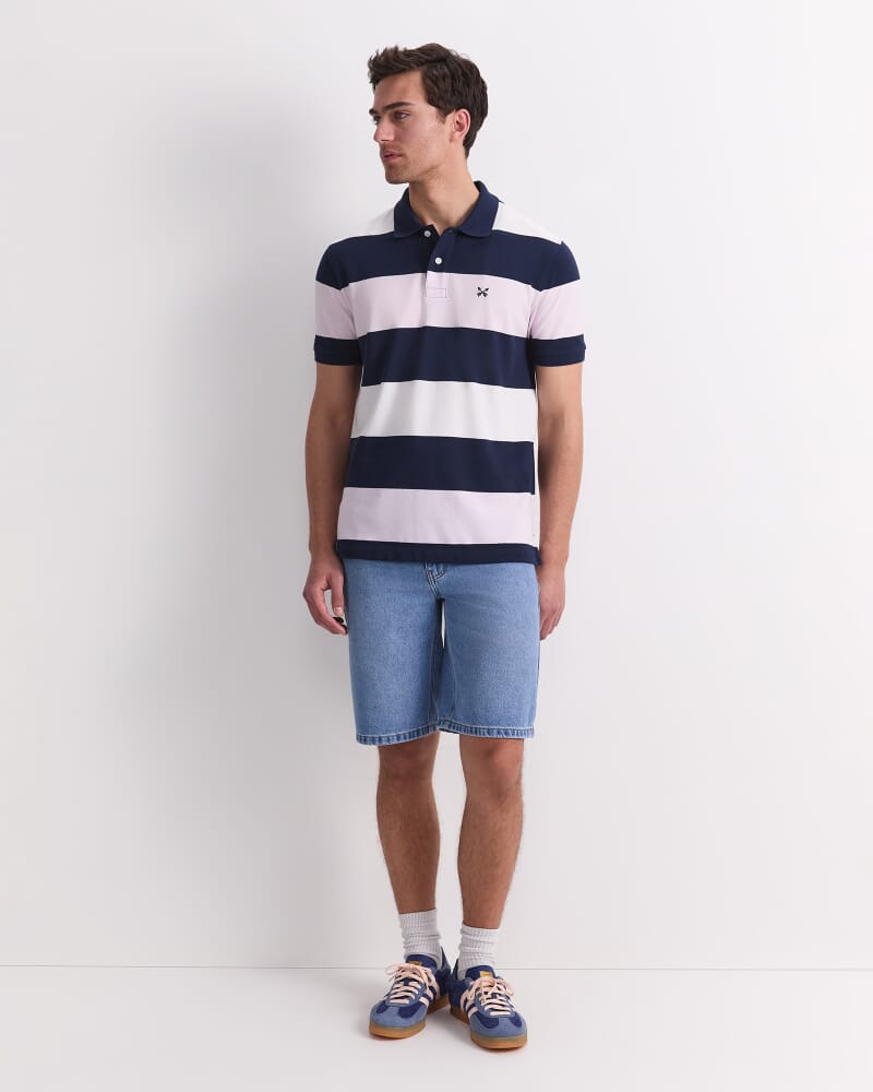 Zac Stripe Polo in PINK MULTI