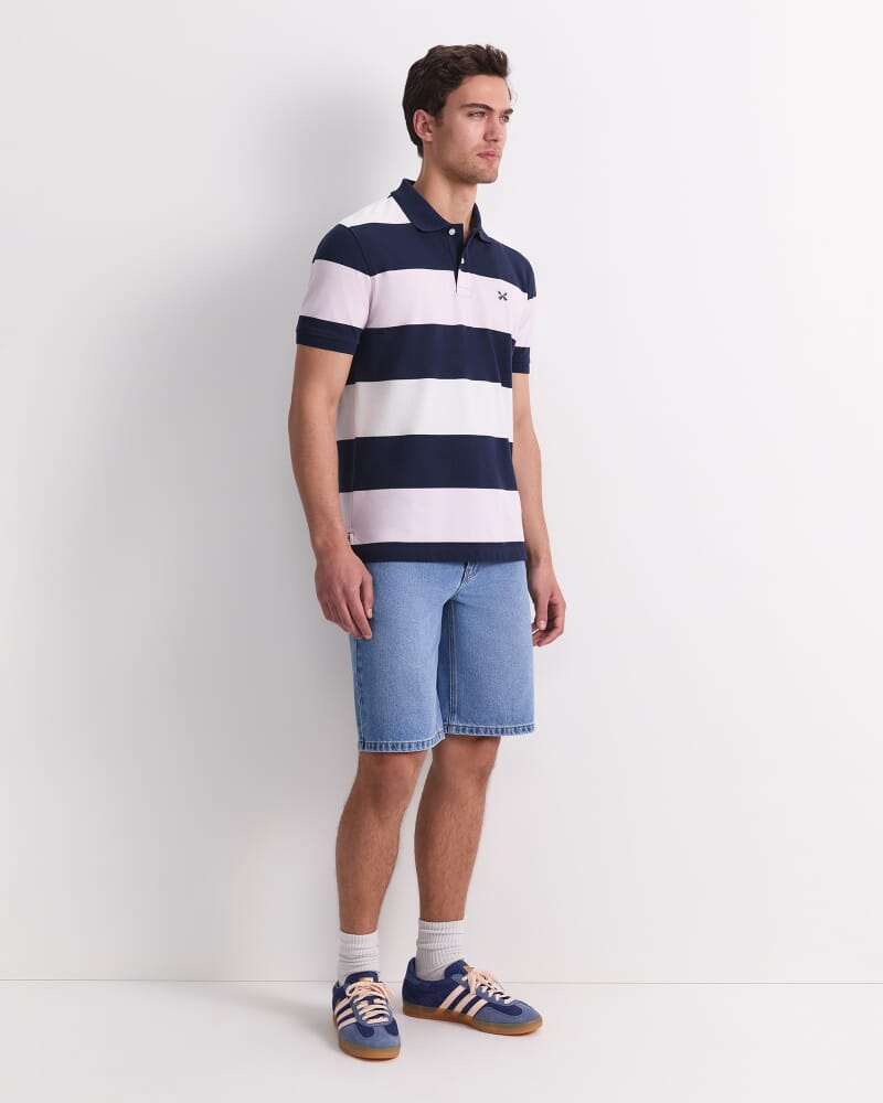 Zac Stripe Polo in PINK MULTI