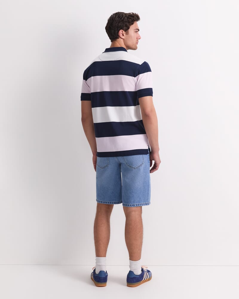 Zac Stripe Polo in PINK MULTI