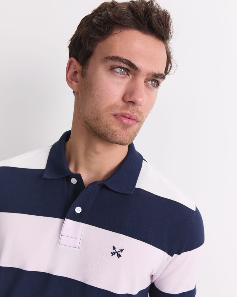 Zac Stripe Polo in PINK MULTI