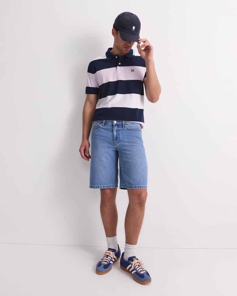 Zac Stripe Polo in PINK MULTI