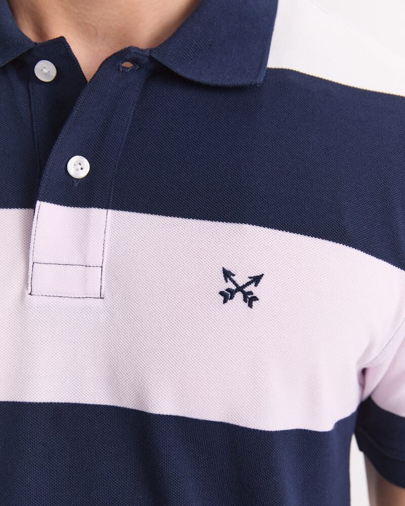 Zac Stripe Polo in PINK MULTI
