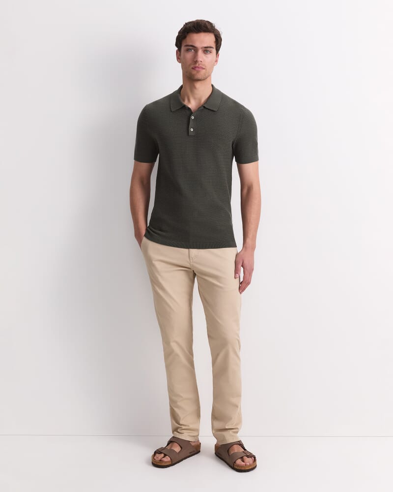 Alec Knit Polo in KHAKI