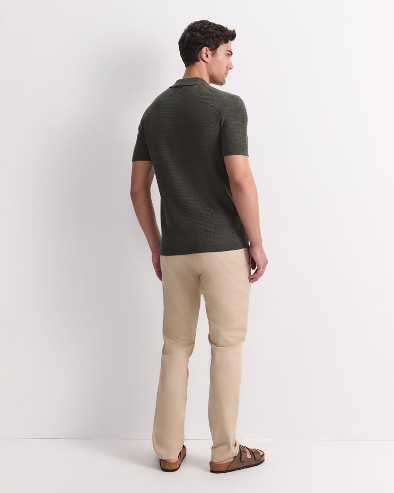 Alec Knit Polo in KHAKI