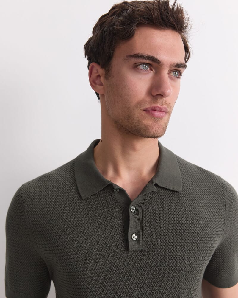Alec Knit Polo in KHAKI