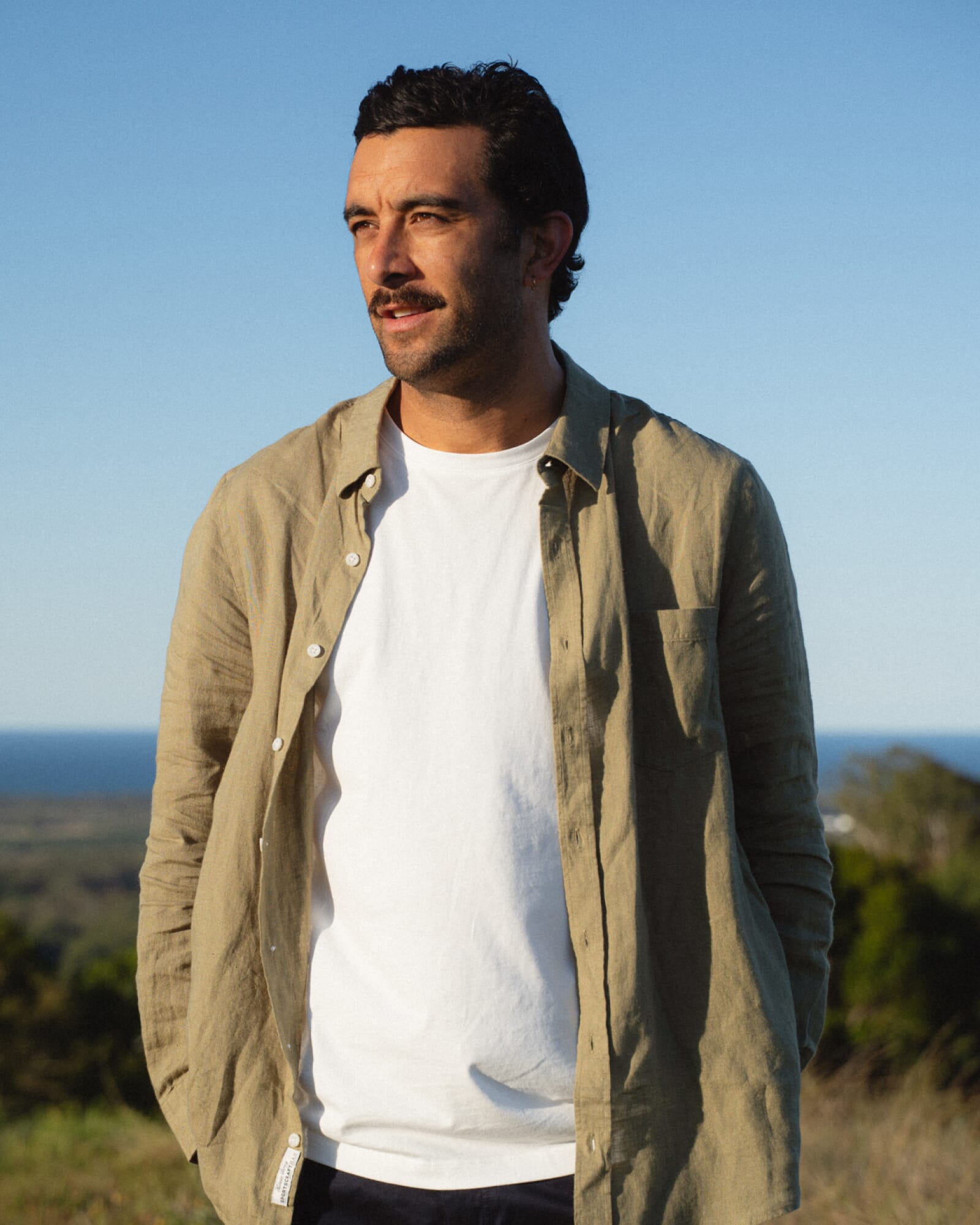 Long Sleeve Linen Yarn-Dyed Shirt