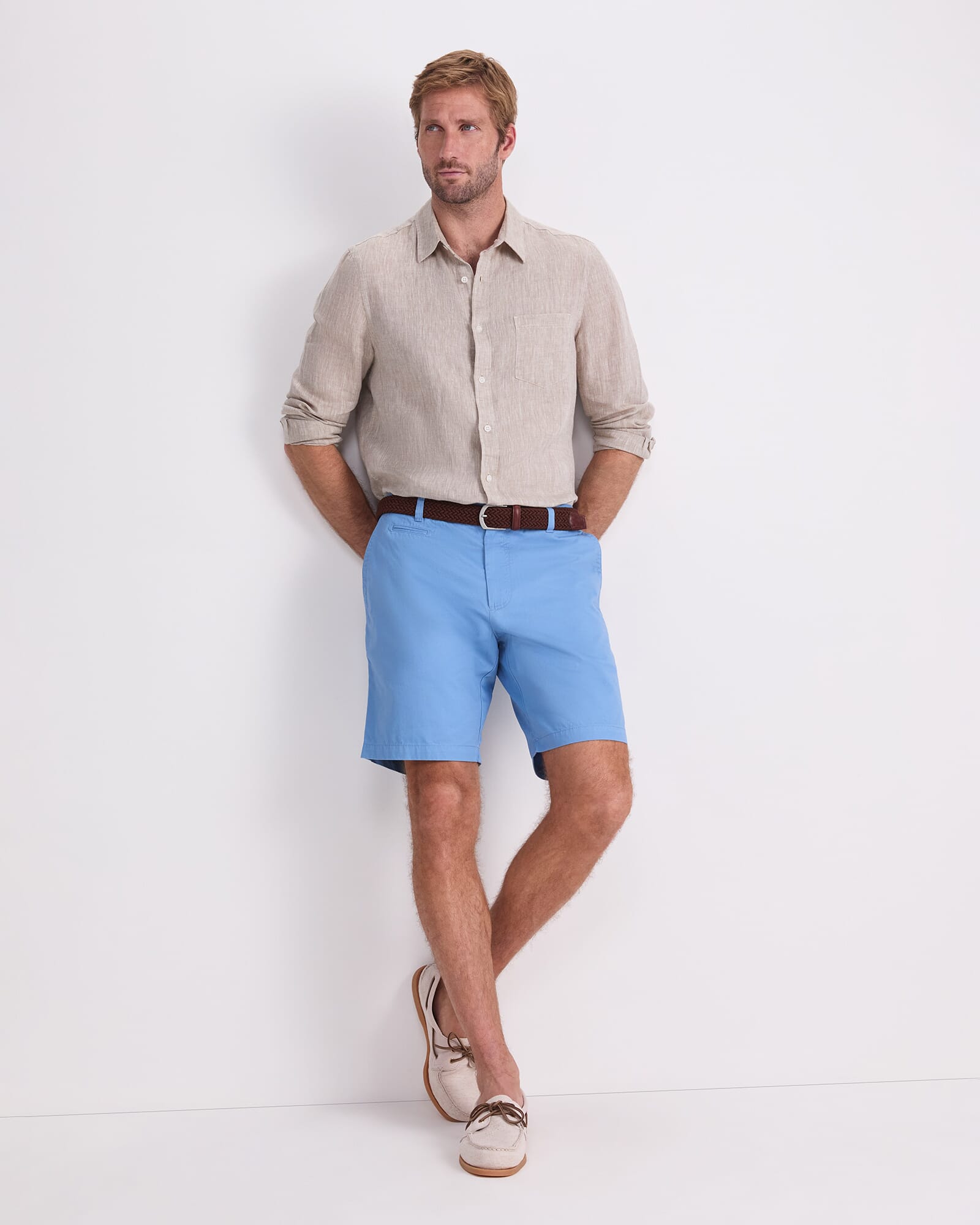 Long Sleeve Linen Yarn-Dyed Shirt