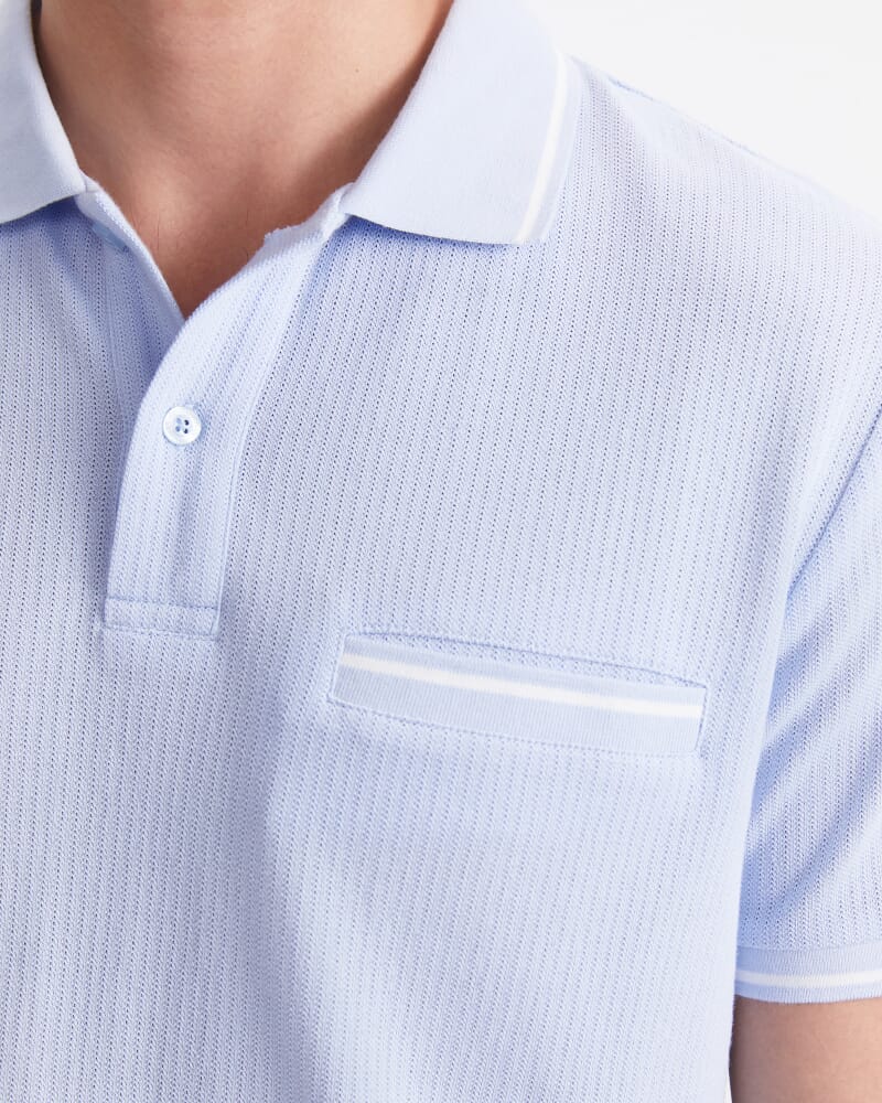 Toby Cotton Texture Polo in SKY