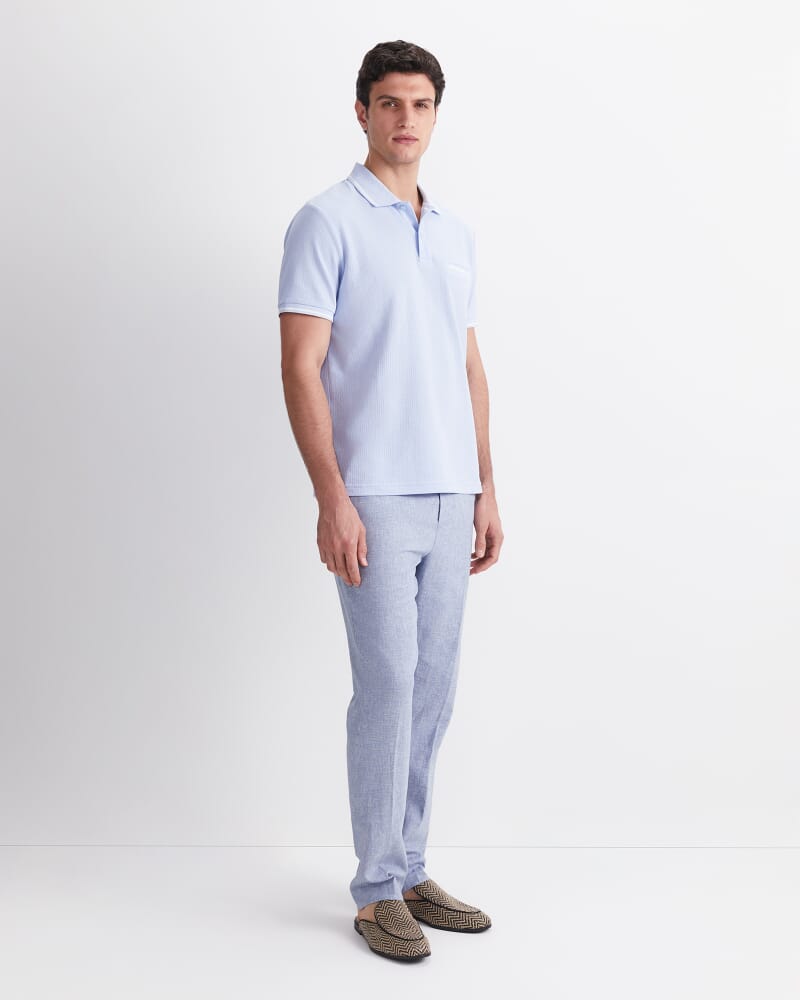 Toby Cotton Texture Polo in SKY