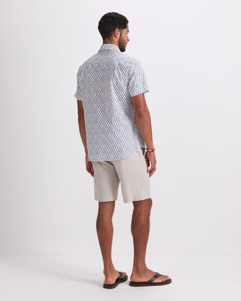 Guy Short Sleeve Liberty Print Shirt in WHITE/BLUE