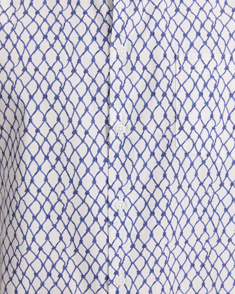 Guy Short Sleeve Liberty Print Shirt in WHITE/BLUE