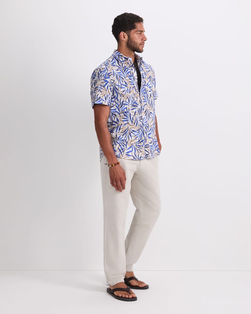 Mason Short Sleeve Shirt in CORNFLOWER/WHITE