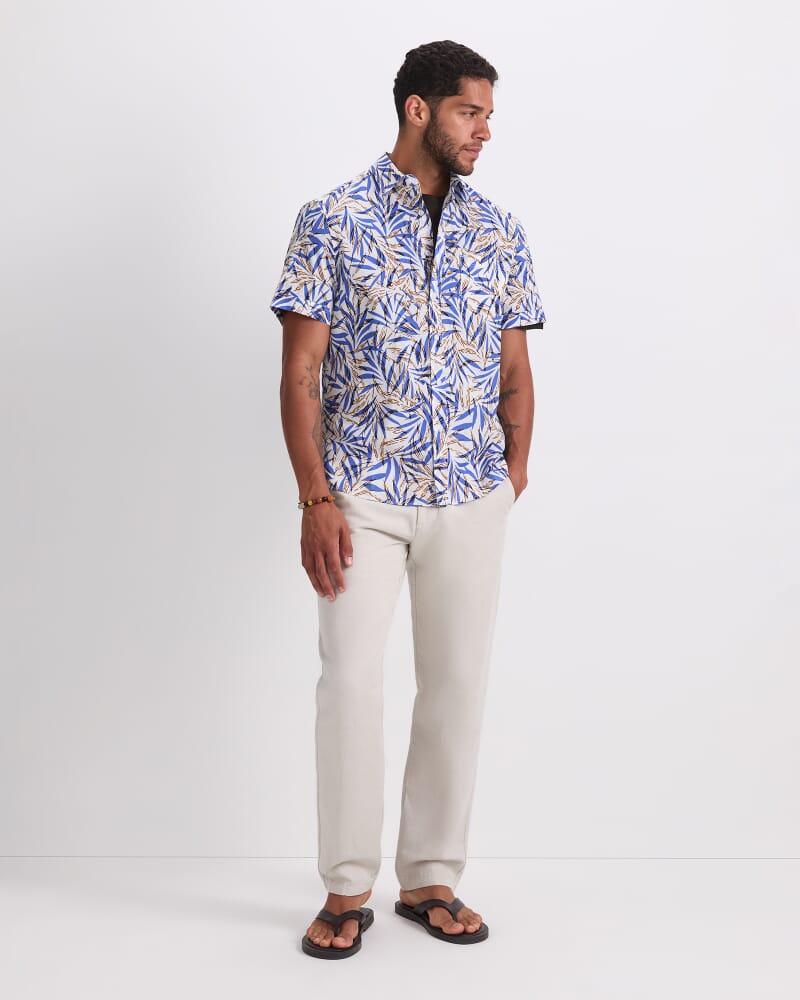 Mason Short Sleeve Shirt in CORNFLOWER/WHITE