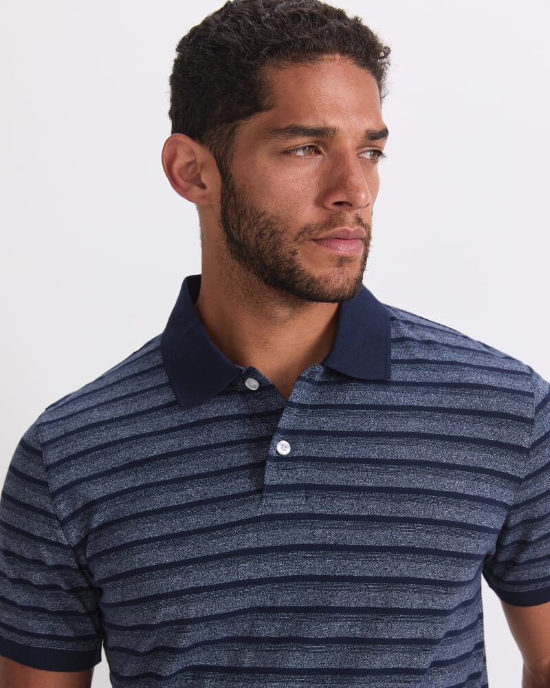 Hugo Stripe Polo in NAVY/WHITE
