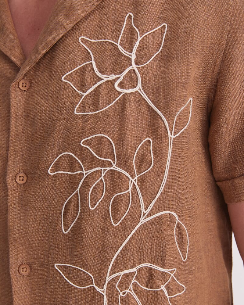 Jarvis Embroidery Shirt in CINNAMON