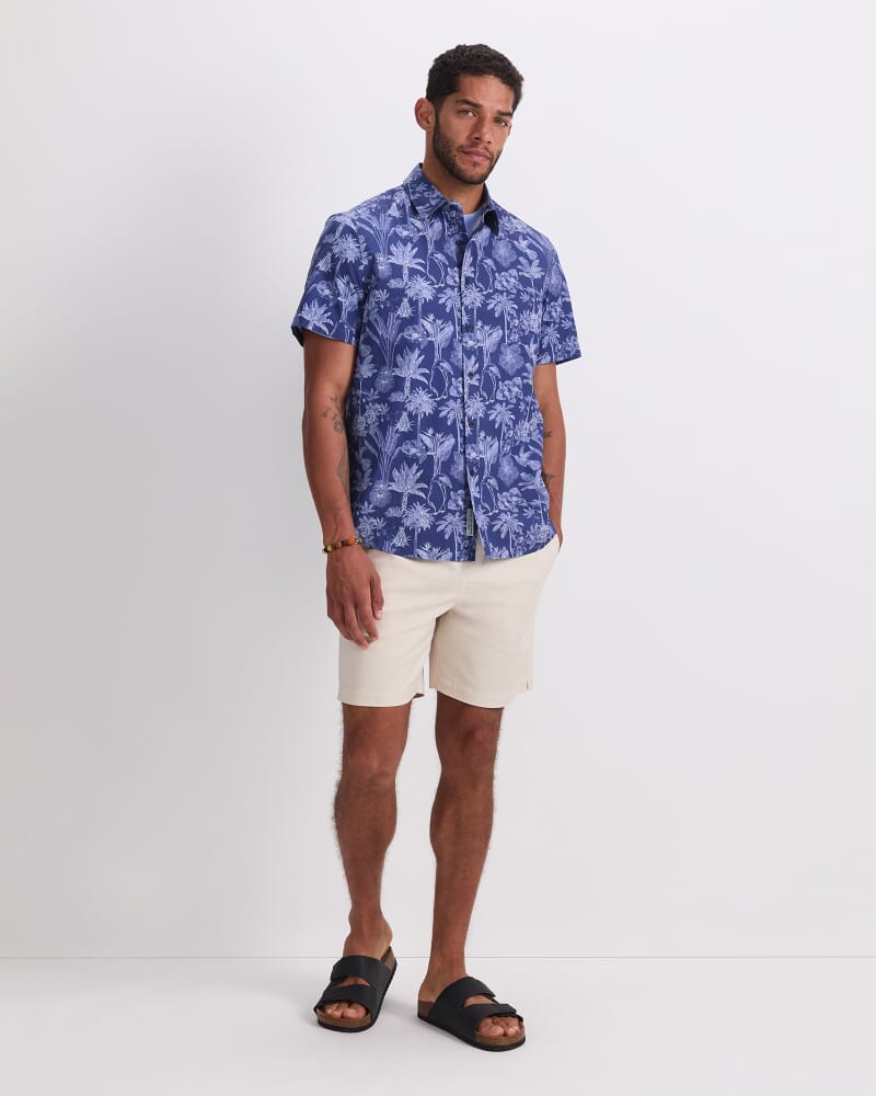 Darwin Short Sleeve Liberty Shirt in NAVY
