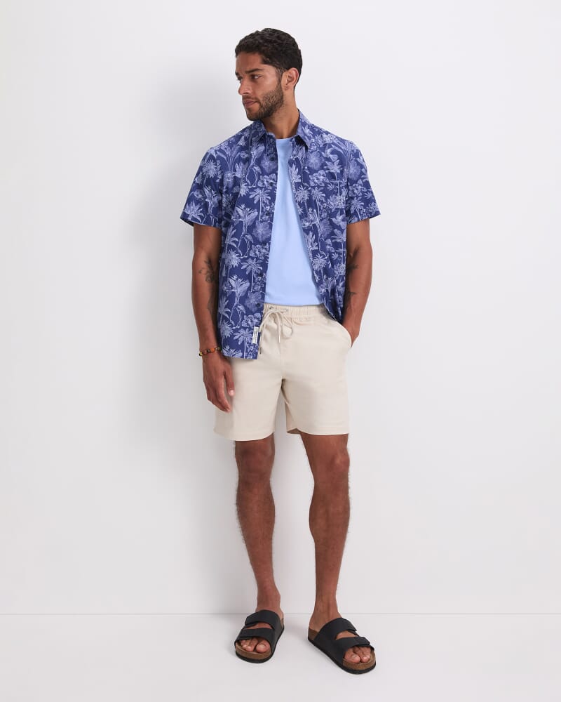 Darwin Short Sleeve Liberty Shirt in NAVY