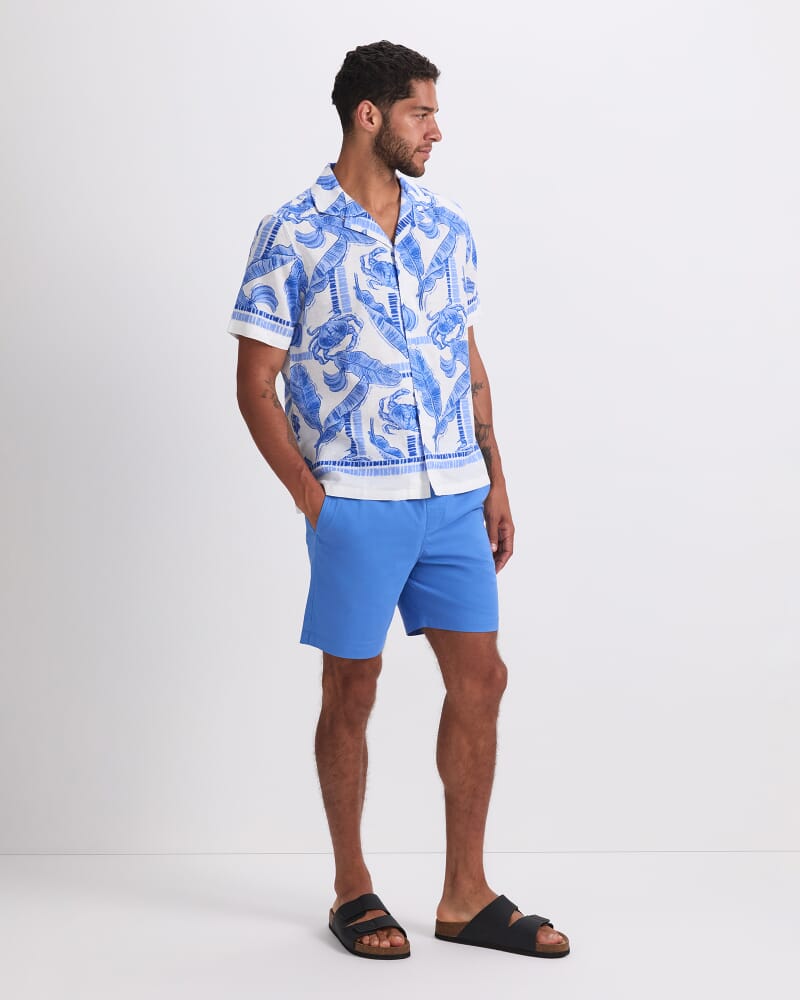 Moreton Short Sleeve Print Shirt in BLUE MULTI