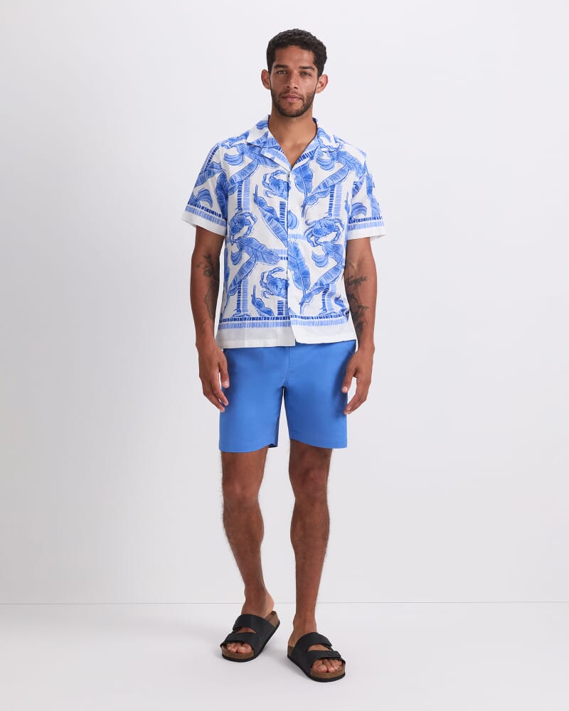 Moreton Short Sleeve Print Shirt in BLUE MULTI